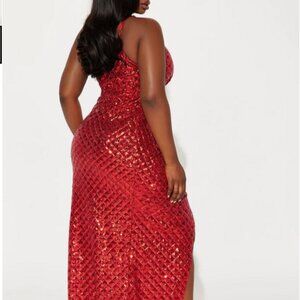 Shanel Sequin Maxi Dress - Red